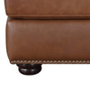 Boro 28 Inch Ottoman Rich Brown Top Grain and Faux Leather Solid Wood By Casagear Home BM315513