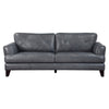 Lisa 88 Inch Sofa Gray Top Grain and Split Leather Brown Solid Wood By Casagear Home BM315519