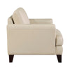 Lisa 38 Inch Accent Chair Cream Top Grain and Split Leather Solid Wood By Casagear Home BM315520