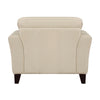 Lisa 38 Inch Accent Chair Cream Top Grain and Split Leather Solid Wood By Casagear Home BM315520