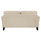 Lisa 71 Inch Loveseat Cream Top Grain and Split Leather Brown Solid Wood By Casagear Home BM315521