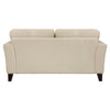 Lisa 71 Inch Loveseat Cream Top Grain and Split Leather Brown Solid Wood By Casagear Home BM315521