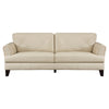 Lisa 88 Inch Sofa Cream Top Grain and Split Leather Brown Solid Wood By Casagear Home BM315522