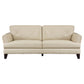 Lisa 88 Inch Sofa Cream Top Grain and Split Leather Brown Solid Wood By Casagear Home BM315522