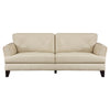 Lisa 88 Inch Sofa Cream Top Grain and Split Leather Brown Solid Wood By Casagear Home BM315522