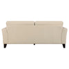 Lisa 88 Inch Sofa Cream Top Grain and Split Leather Brown Solid Wood By Casagear Home BM315522