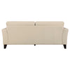 Lisa 88 Inch Sofa Cream Top Grain and Split Leather Brown Solid Wood By Casagear Home BM315522