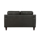 Richie 60 Inch Loveseat Gray Top Grain and Faux Leather Solid Wood By Casagear Home BM315525