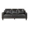 Richie 83 Inch Sofa Gray Top Grain and Faux Leather Brown Solid Wood By Casagear Home BM315526