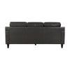 Richie 83 Inch Sofa Gray Top Grain and Faux Leather Brown Solid Wood By Casagear Home BM315526