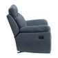 Clif 38 Inch Manual Glider Reclining Accent Chair Blue Microfiber Wood By Casagear Home BM315527