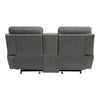 Clif 76 Inch Manual Glider Reclining Loveseat Solid Wood Gray Microfiber By Casagear Home BM315529