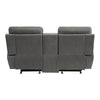 Clif 76 Inch Manual Glider Reclining Loveseat Solid Wood Gray Microfiber By Casagear Home BM315529