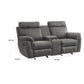 Clif 76 Inch Manual Glider Reclining Loveseat Solid Wood Gray Microfiber By Casagear Home BM315529