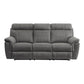 Cliff 84 Inch Manual Reclining Sofa Gray Microfiber Solid Wood Metal By Casagear Home BM315531