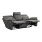 Cliff 84 Inch Manual Reclining Sofa Gray Microfiber Solid Wood Metal By Casagear Home BM315531