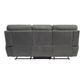 Cliff 84 Inch Manual Reclining Sofa Gray Microfiber Solid Wood Metal By Casagear Home BM315531