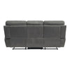 Cliff 84 Inch Manual Reclining Sofa Gray Microfiber Solid Wood Metal By Casagear Home BM315531