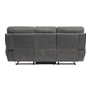 Cliff 84 Inch Manual Reclining Sofa Gray Microfiber Solid Wood Metal By Casagear Home BM315531