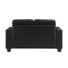 Sina 64 Inch Loveseat Button Tufted Black Faux Leather and Solid Wood By Casagear Home BM315534