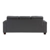 Sina 89 Inch Sofa Button Tufted Gray Faux Leather Dark Brown Solid Wood By Casagear Home BM315537