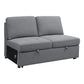 Mona 54 Inch Modular Armless Loveseat with Pull Out Bed, Wheels, Gray By Casagear Home