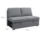 Mona 54 Inch Modular Armless Loveseat with Pull Out Bed Wheels Gray By Casagear Home BM315538