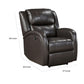 Karena 38 Inch Power Reclining Accent Chair Brown Faux Leather Solid Wood By Casagear Home BM315540