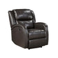 Karena 38 Inch Power Reclining Accent Chair Brown Faux Leather Solid Wood By Casagear Home BM315540