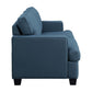 Eoin 62 Inch Loveseat Blue Polyester Soft Foam Cushioning Solid Wood By Casagear Home BM315551