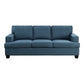 Eoin 84 Inch Sofa Blue Polyester Soft Foam Cushioning Solid Wood Frame By Casagear Home BM315553