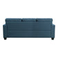 Eoin 84 Inch Sofa Blue Polyester Soft Foam Cushioning Solid Wood Frame By Casagear Home BM315553