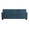 Eoin 84 Inch Sofa Blue Polyester Soft Foam Cushioning Solid Wood Frame By Casagear Home BM315553