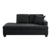 Eoin 76 Inch Chaise Lounger Black Polyester Foam Cushioning Solid Wood By Casagear Home BM315555