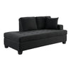 Eoin 76 Inch Chaise Lounger, Black Polyester, Foam Cushioning, Solid Wood By Casagear Home