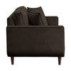 Jim 59 Inch Loveseat Chocolate Brown Velvet 2 Accent Pillows Solid Wood By Casagear Home BM315556