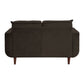 Jim 59 Inch Loveseat Chocolate Brown Velvet 2 Accent Pillows Solid Wood By Casagear Home BM315556