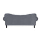 Rosie 84 Inch Sofa Button Tufted Dark Gray Velvet Brown Solid Wood By Casagear Home BM315564