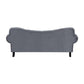 Rosie 84 Inch Sofa Button Tufted Dark Gray Velvet Brown Solid Wood By Casagear Home BM315564