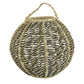 Hani 17 Inch Tabletop Decor Lantern Beige Woven Fiber Oval Shape Gray By Casagear Home BM315587