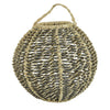 Hani 17 Inch Tabletop Decor Lantern Beige Woven Fiber Oval Shape Gray By Casagear Home BM315587