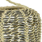 Hani 18 Inch Tabletop Decor Lantern Beige Woven Fiber Cylindrical Gray By Casagear Home BM315588