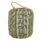 Hani 18 Inch Tabletop Decor Lantern, Beige Woven Fiber, Cylindrical, Gray By Casagear Home