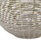 Hani 17 Inch Tabletop Decor Lantern Woven Fiber Frame Oval Shape White By Casagear Home BM315591