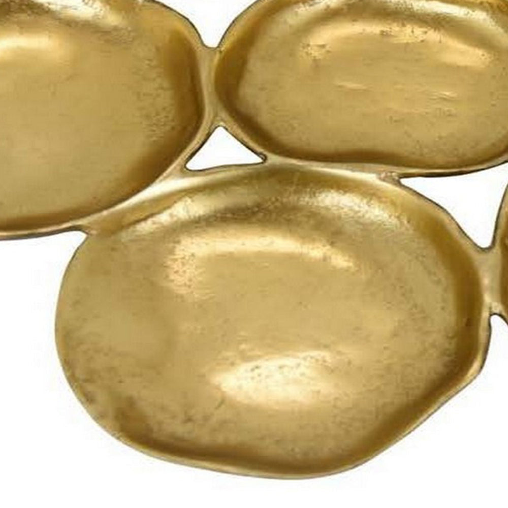 Jiva 9 Piece Decorative Bowl Set Irregular Shaped Design Gold Metal By Casagear Home BM315604