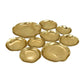 Jiva 9 Piece Decorative Bowl Set Irregular Shaped Design Gold Metal By Casagear Home BM315604