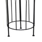 Lyi Plant Stand Table Set of 3 Round Carved Cutout Wired Base Black Metal By Casagear Home BM315611