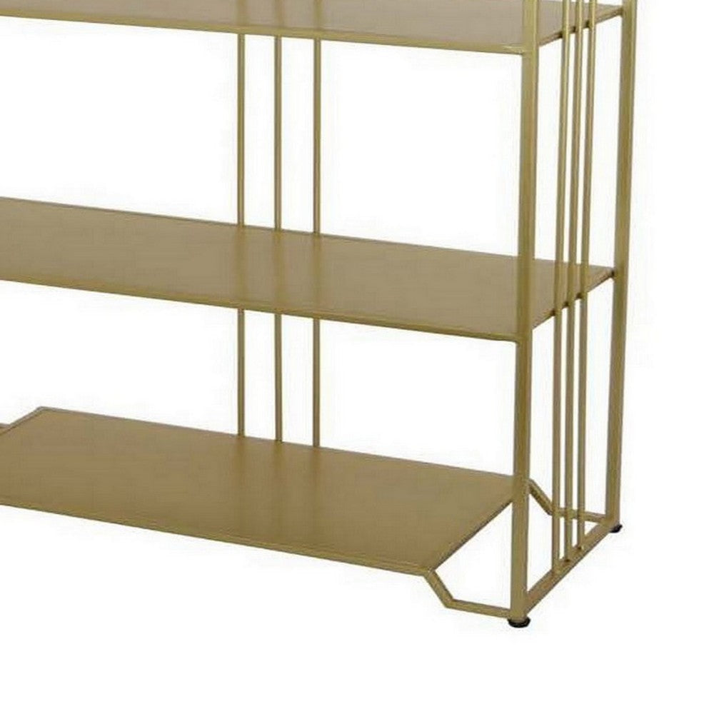 71 Inch Modern Plant Stand Storage Rack 5 Open Shelves Gold Metal Frame By Casagear Home BM315614