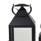 Davi Set of 3 Decorative Lanterns Curved Handles Glass Panel Black Metal By Casagear Home BM315628