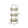 42 Inch 3 Tier Storage Rack Round Mesh Tops Curved Metal Frame Gold By Casagear Home BM315645